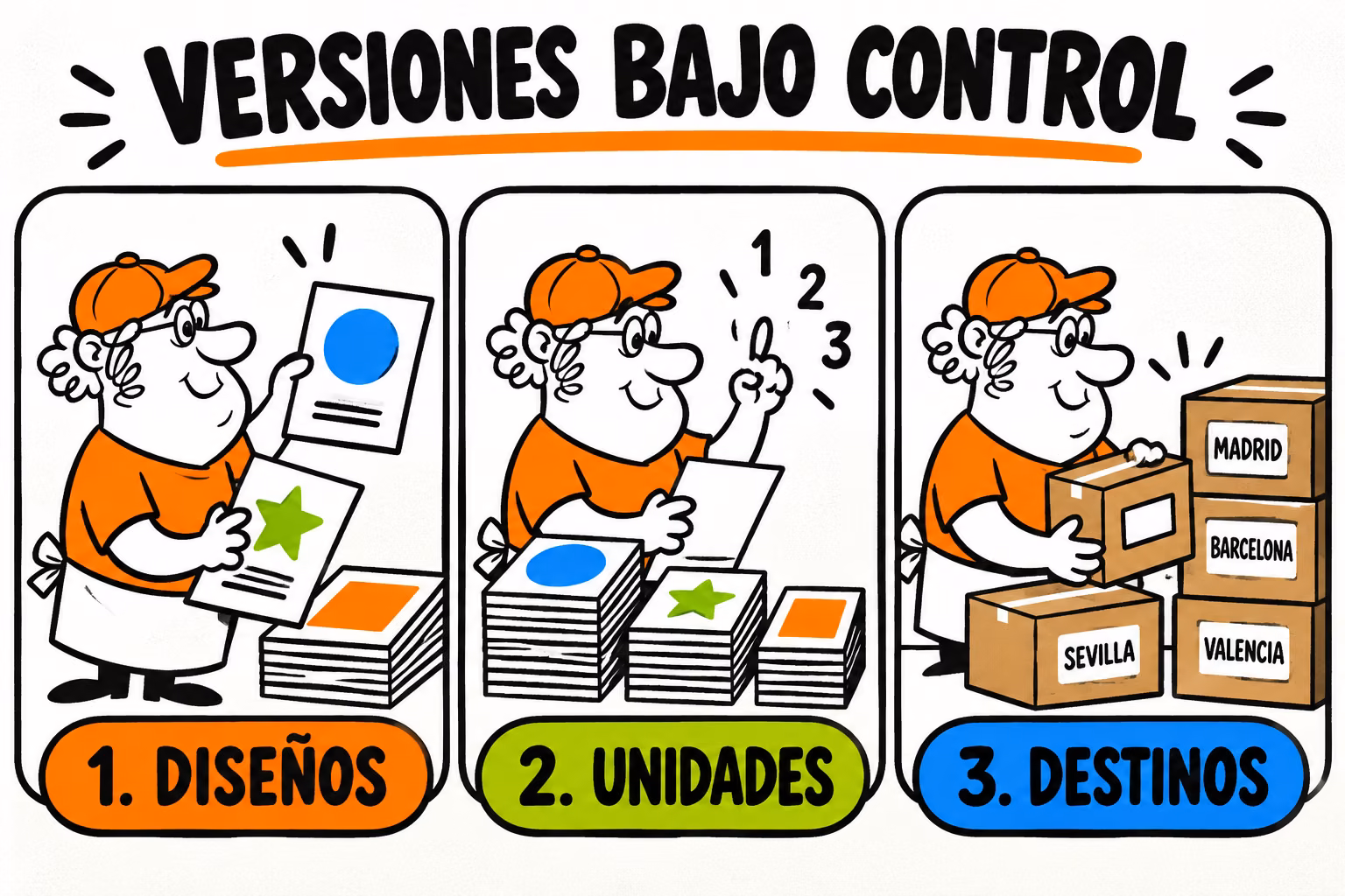 Infografía de diseños, unidades y destinos de una campaña comercial