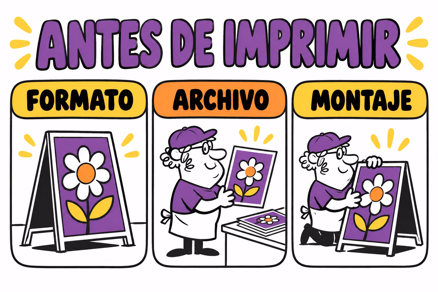 Infografía de formato, archivo y montaje para caballete publicitario