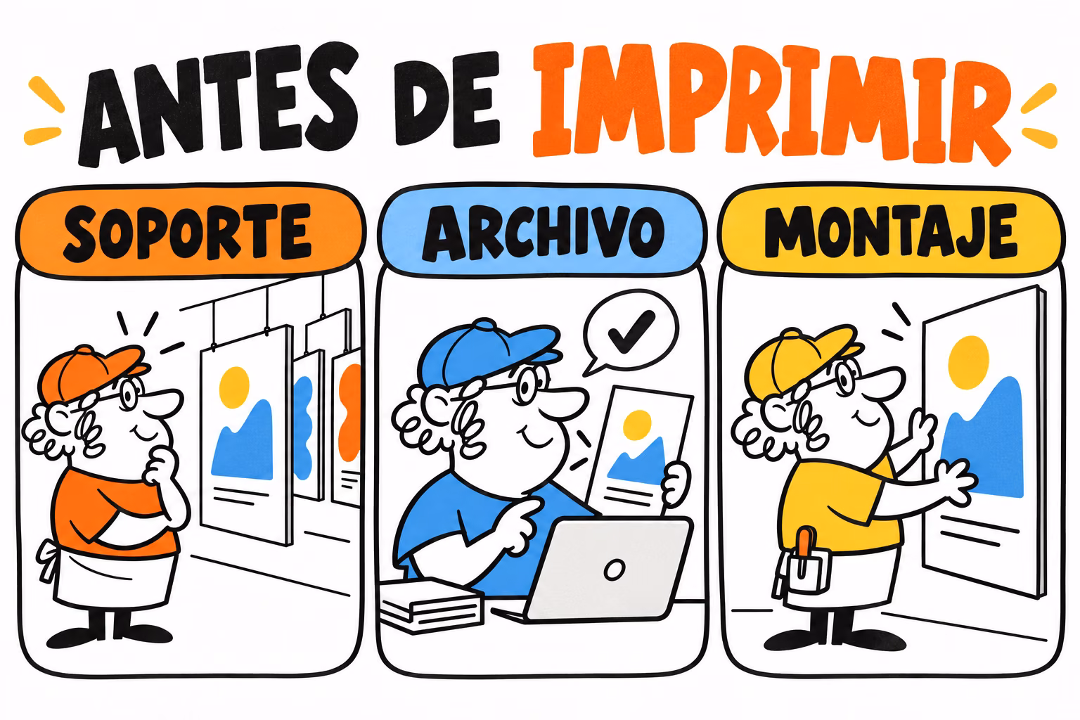 Infografía de soporte, archivo y montaje para cartón pluma impreso