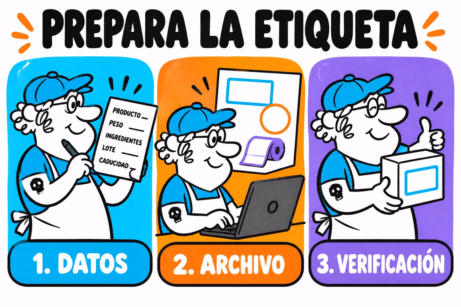 Infografía de datos, archivo y verificación para preparar etiquetas EAN