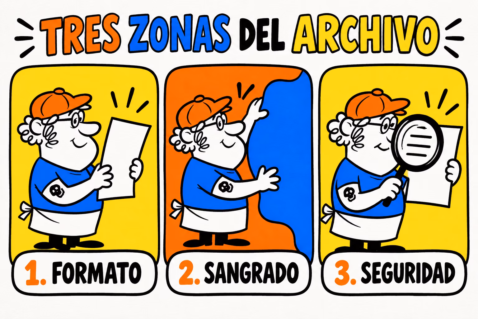 Infografía de formato, sangrado y zona de seguridad