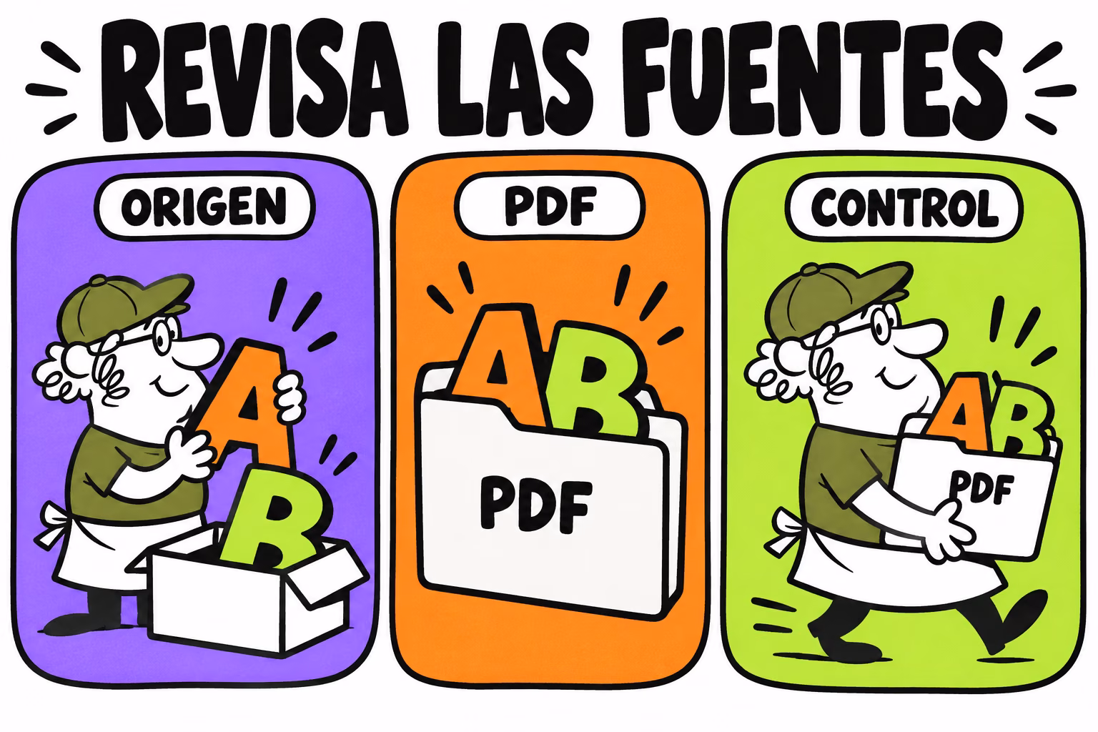 Infografía conceptual de los puntos de revisión: fuentes incrustadas pdf imprenta