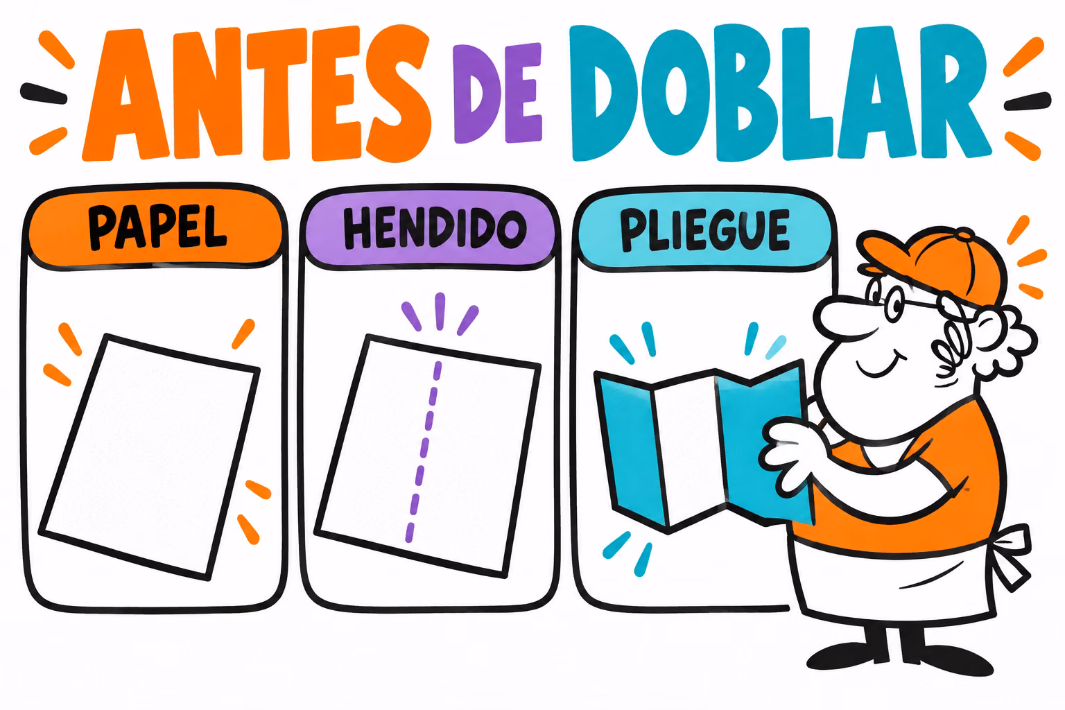 Infografía conceptual de los puntos de revisión: hendido vs plegado
