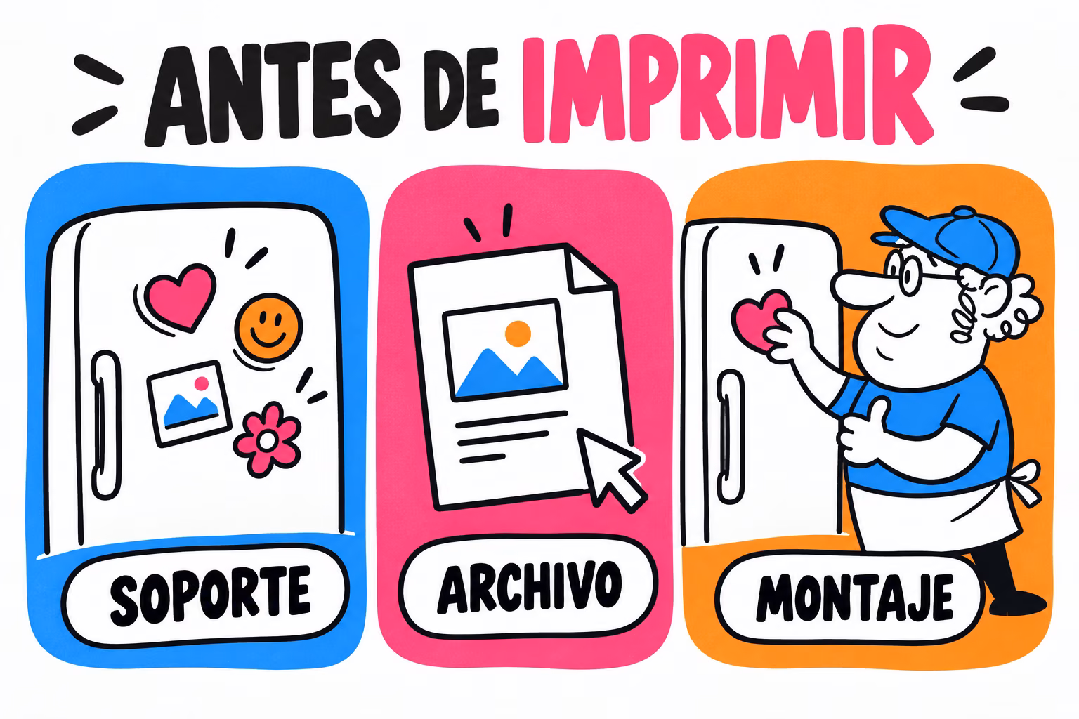 Infografía de soporte, archivo y montaje para imanes publicitarios