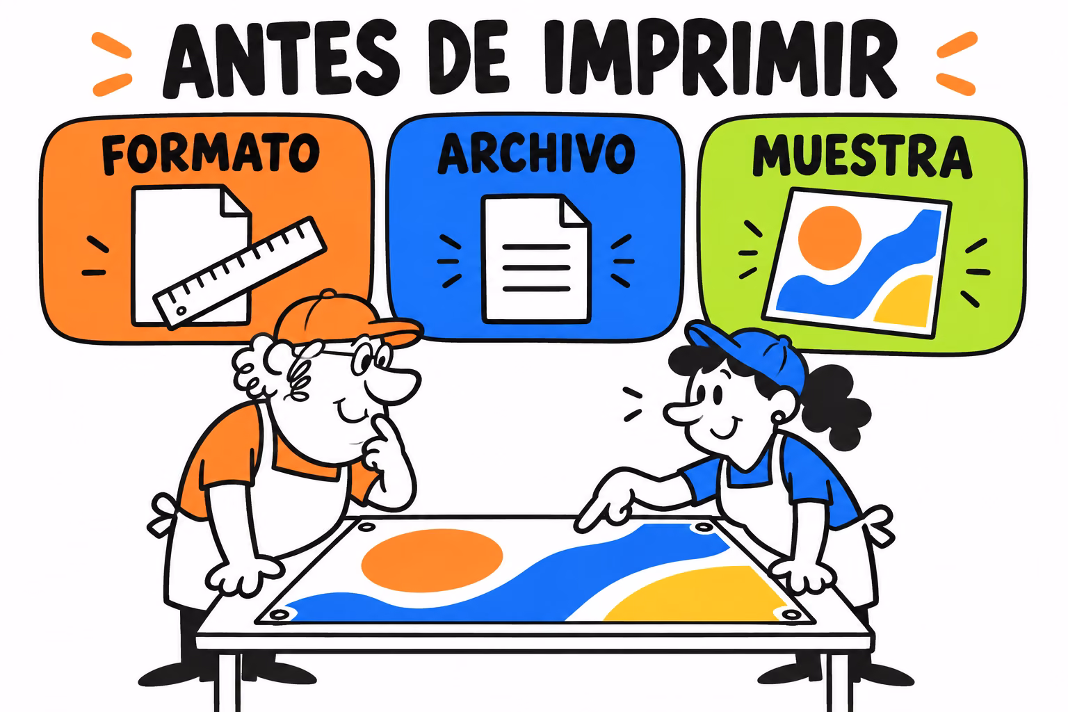 Infografía de formato, archivo y muestra para lona sin PVC