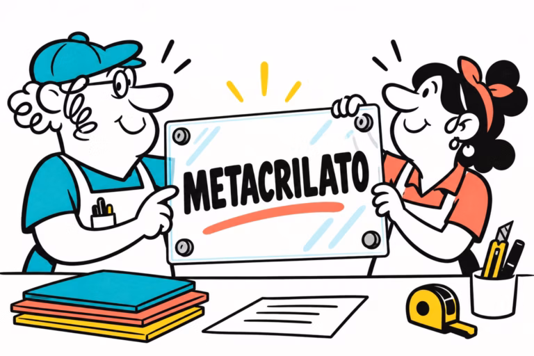 Ilustración de profesionales preparando metacrilato impreso
