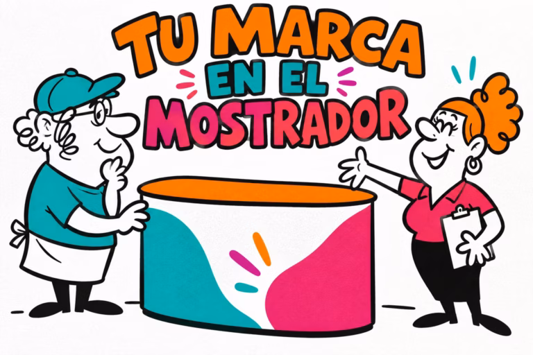 Dos profesionales ilustrados revisando la gráfica de un mostrador de recepción