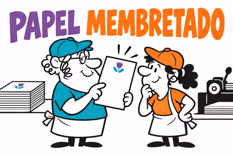 Profesionales ilustrados preparando papel membretado