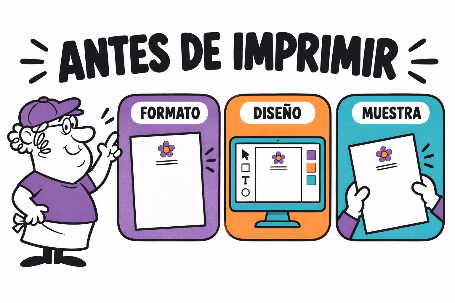 Infografía de formato, diseño y muestra para papel membretado