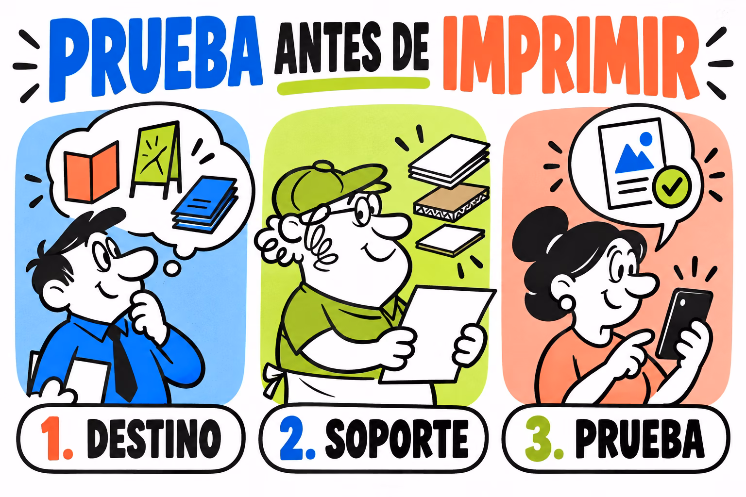 Infografía de destino, soporte y prueba para preparar un código de contacto