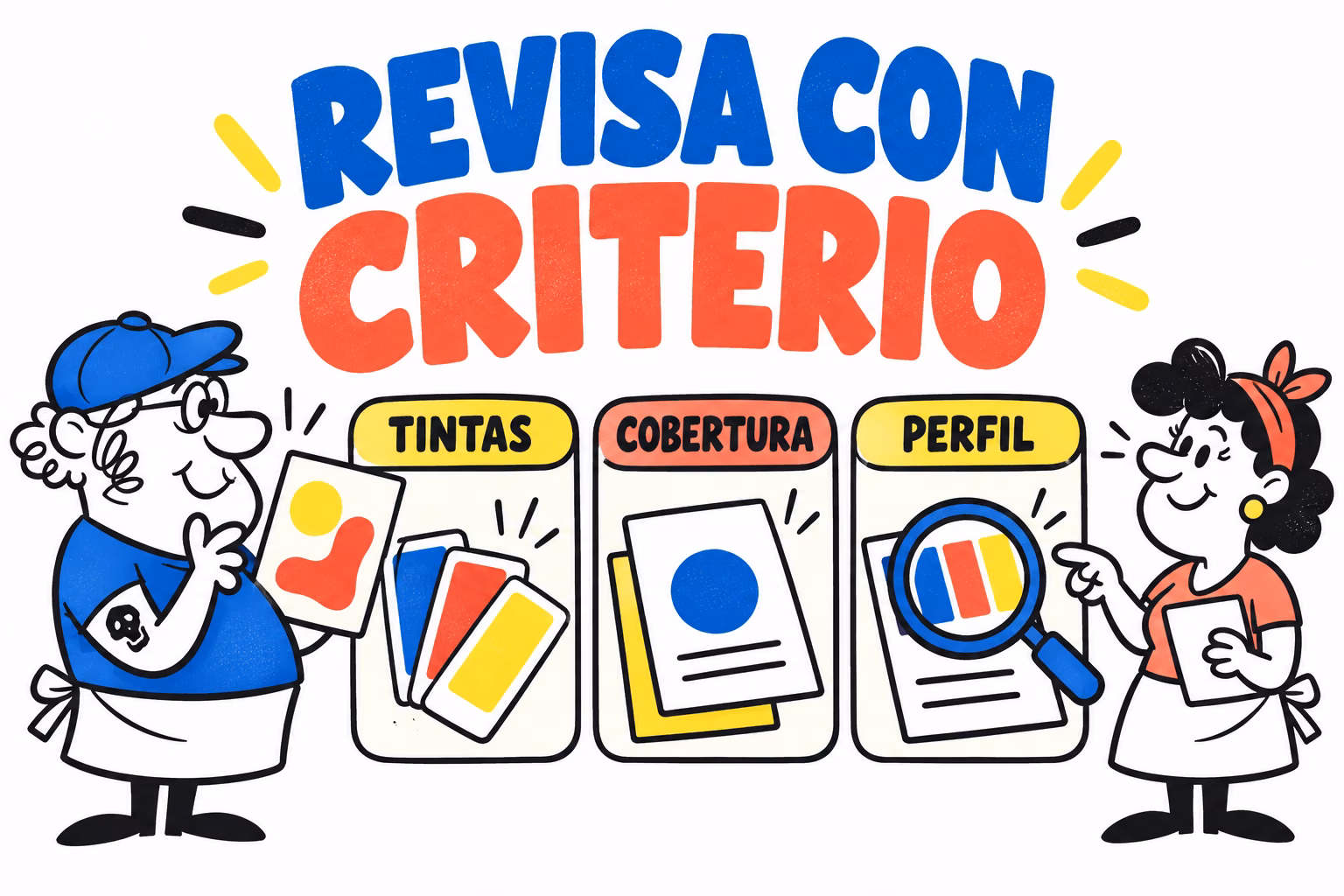 Infografía de tintas, cobertura y perfil para revisar un PDF