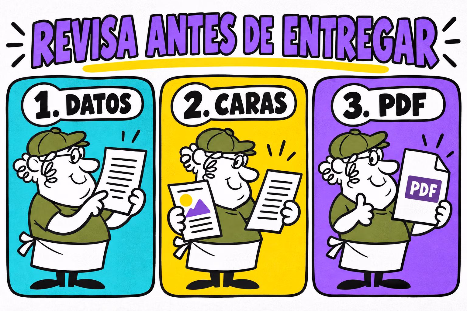 Infografía del proceso de revisión de tarjetas en canva