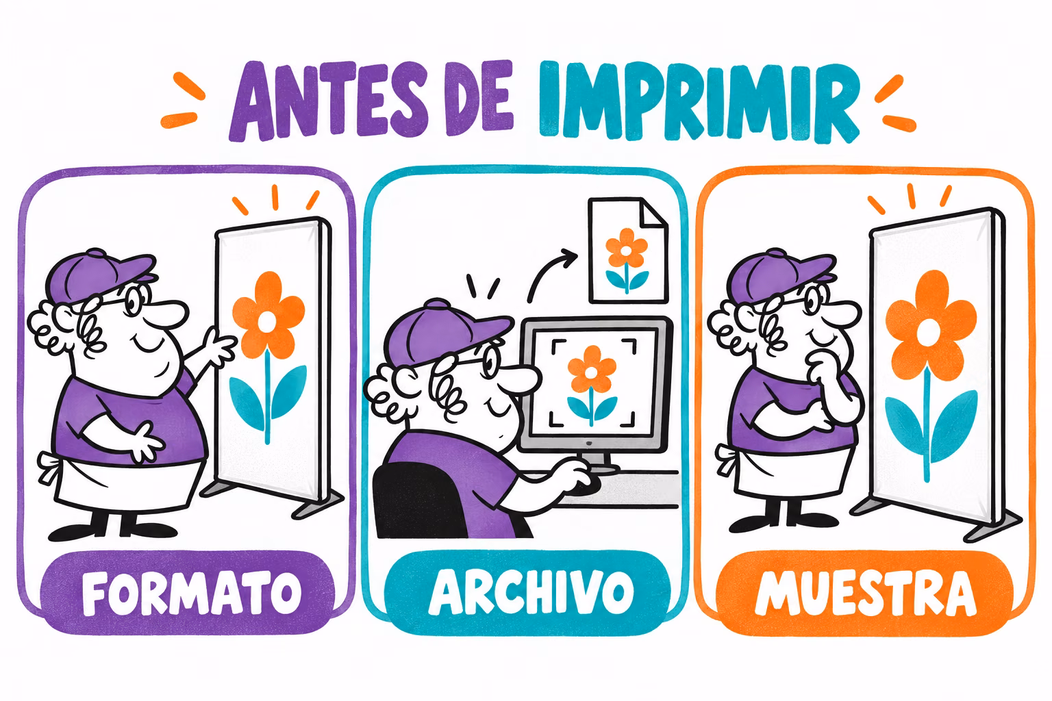 Infografía de formato, archivo y muestra para tótem textil luminoso LED