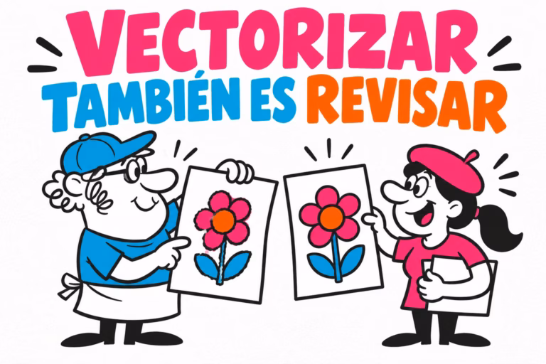 Artista e impresor comparando contornos irregulares y limpios de una flor