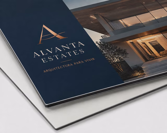 Composite de aluminio con impresión personalizada de la marca ficticia ALVANTA ESTATES