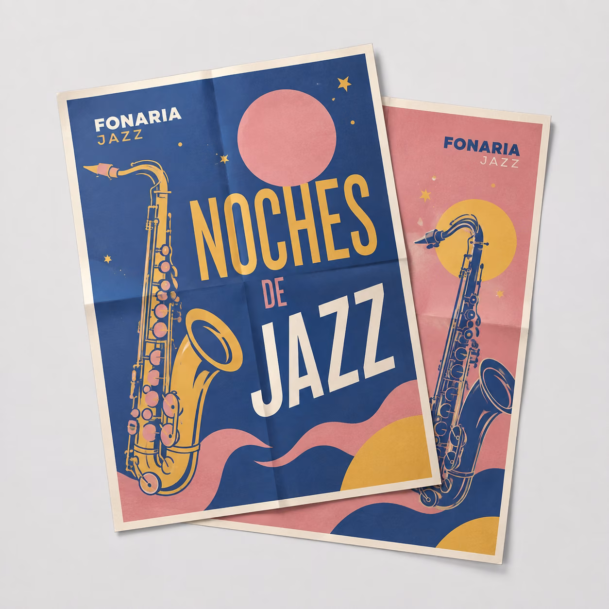 Carteles y pósteres con impresión personalizada de la marca ficticia FONARIA JAZZ