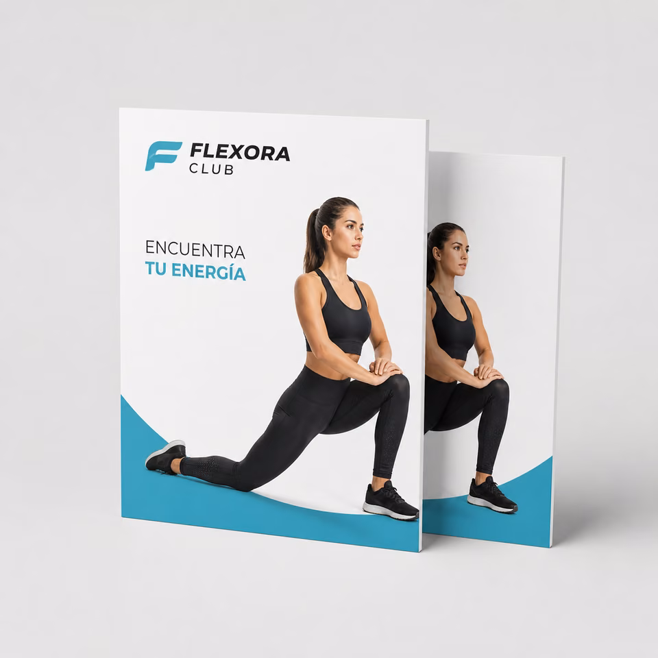 Cartón pluma con impresión personalizada de la marca ficticia FLEXORA CLUB