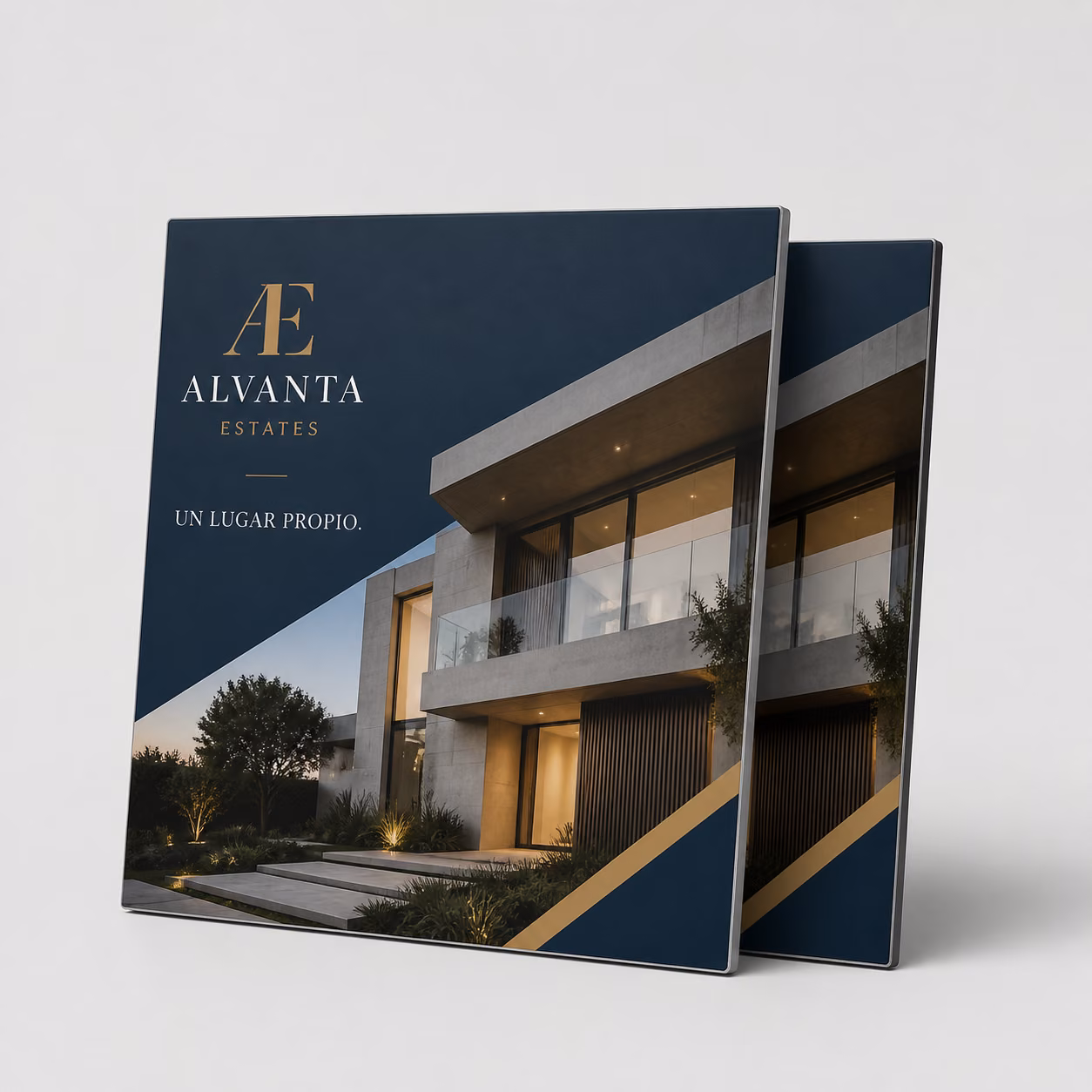 Composite de aluminio con impresión personalizada de la marca ficticia ALVANTA ESTATES
