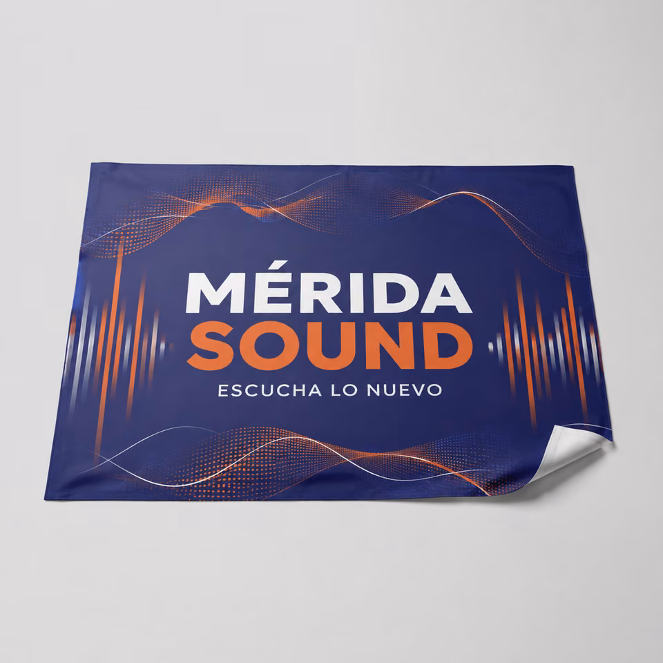 Gráficas de recambio para displays con impresión personalizada de la marca ficticia MÉRIDA SOUND