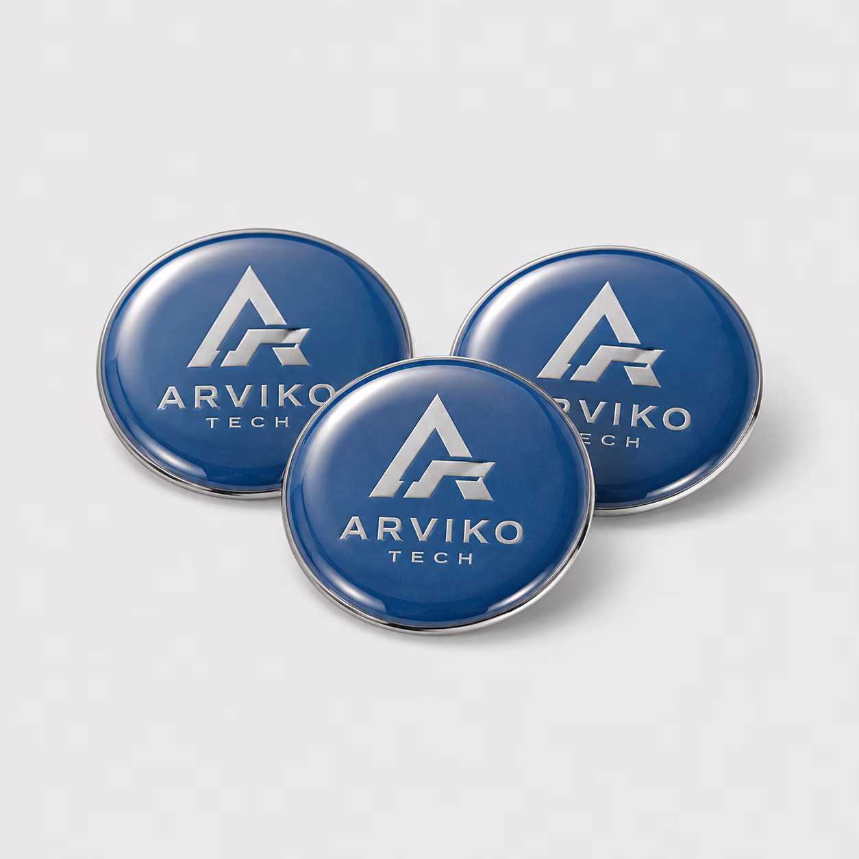 Pegatinas con gota de resina con impresión personalizada de la marca ficticia ARVIKO TECH