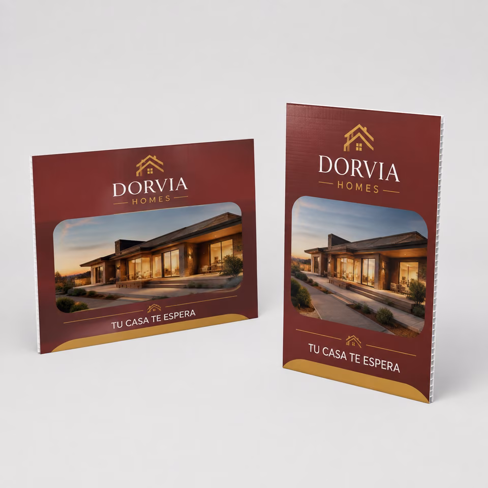 Polipropileno celular con impresión personalizada de la marca ficticia DORVIA HOMES