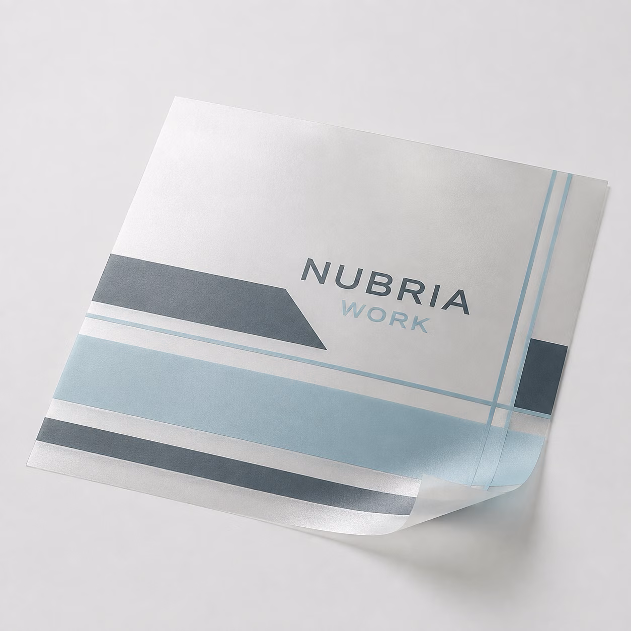 Vinilo efecto ácido con impresión personalizada de la marca ficticia NUBRIA WORK